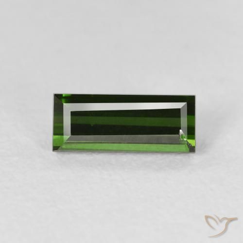 0.77ct Naturel Vert terreux Tourmaline, Baquette, VS