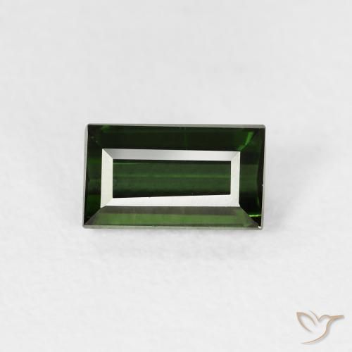 0.86ct Naturel Vert terreux Tourmaline, Baquette, VVS-VS
