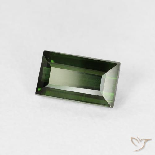 Tourmaline Vert terreux naturelle Baquette, 0.86 ct, VVS-VS