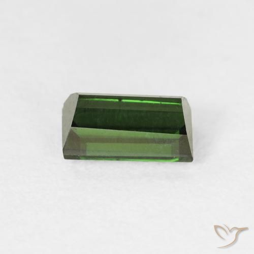 Tourmaline Vert terreux naturelle Baquette, 0.86 ct, VVS-VS