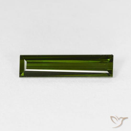 1.63ct Naturel Vert terreux Tourmaline, Baquette, VS