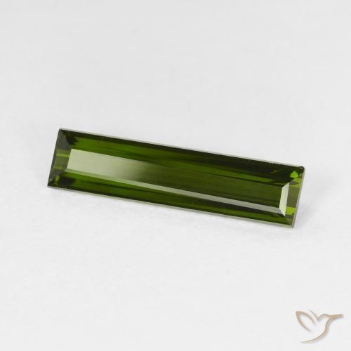 Tourmaline Vert terreux naturelle Baquette, 1.63 ct, VS