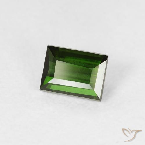 Tourmaline Vert foncé naturelle Baquette, 0.52 ct, VVS-VS