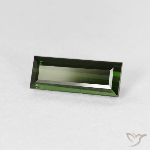 Tourmaline Vert foncé naturelle Baquette, 1.12 ct, VVS-VS