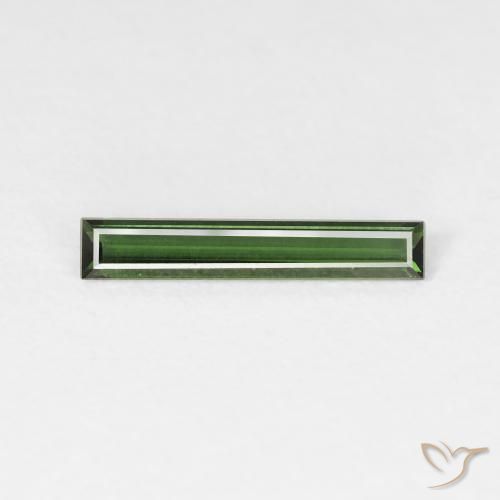 Tourmaline Vert foncé naturelle Baquette, 0.59 ct, VS