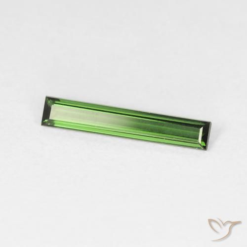 Tourmaline Vert foncé naturelle Baquette, 0.59 ct, VS