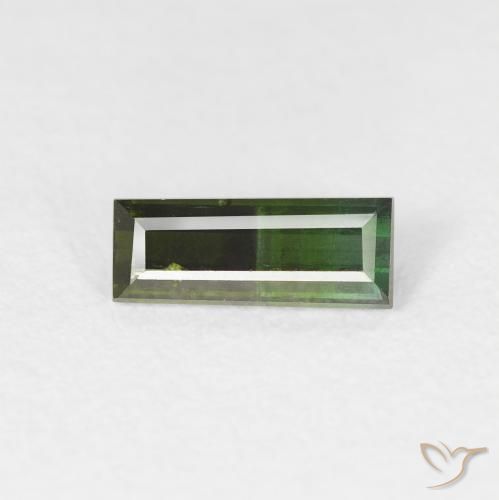 Tourmaline Vert terreux naturelle Baquette, 0.61 ct, VS