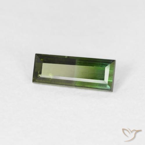 Tourmaline Vert terreux naturelle Baquette, 0.61 ct, VS