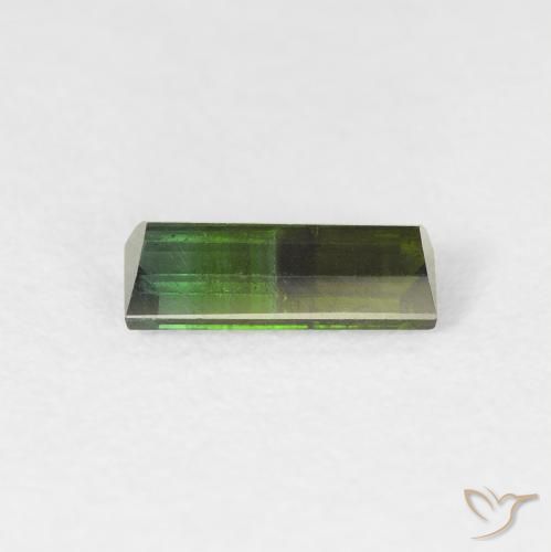 Tourmaline Vert terreux naturelle Baquette, 0.61 ct, VS