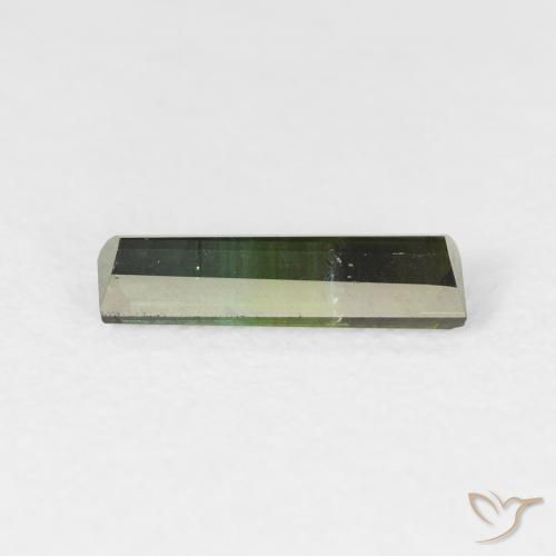 Tourmaline Vert foncé naturelle Baquette, 0.88 ct, VS