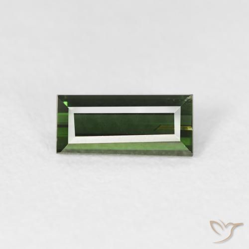 0.79ct Naturel Vert terreux Tourmaline, Baquette, VS