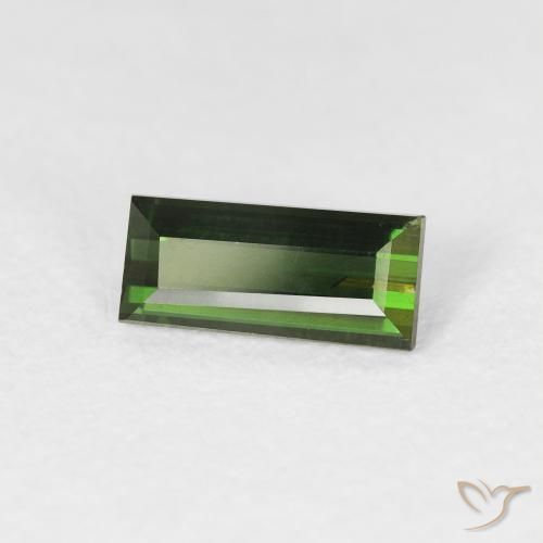 Tourmaline Vert terreux naturelle Baquette, 0.79 ct, VS