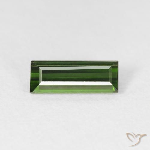 Tourmaline Vert terreux naturelle Baquette, 0.86 ct, VS