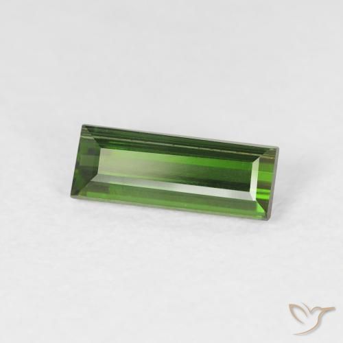 Tourmaline Vert terreux naturelle Baquette, 0.86 ct, VS