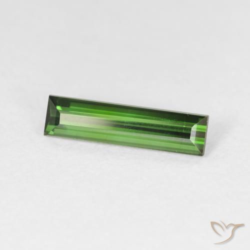 Tourmaline Forêt verte naturelle Baquette, 1.17 ct, VS