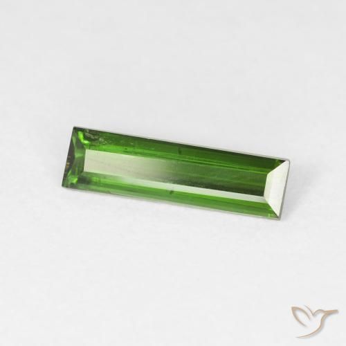 Tourmaline Vert foncé naturelle Baquette, 0.92 ct, VS