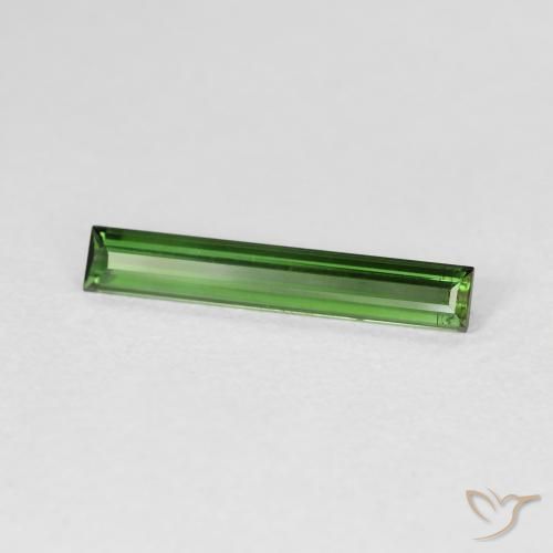 Tourmaline Vert terreux naturelle Baquette, 0.83 ct, VVS-VS