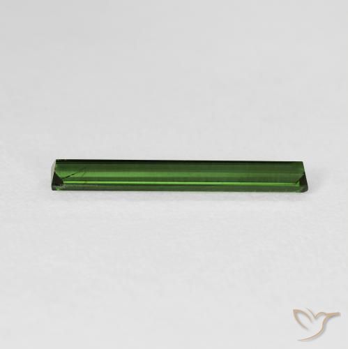 Tourmaline Vert terreux naturelle Baquette, 1.14 ct, VVS-VS