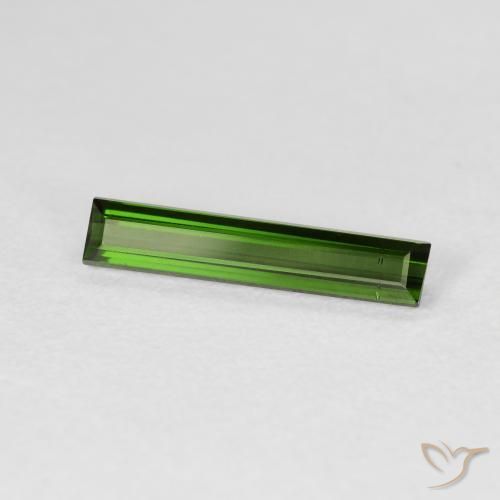 Tourmaline Vert terreux naturelle Baquette, 1.18 ct, VVS-VS