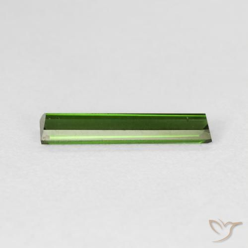 Tourmaline Vert terreux naturelle Baquette, 1.18 ct, VVS-VS