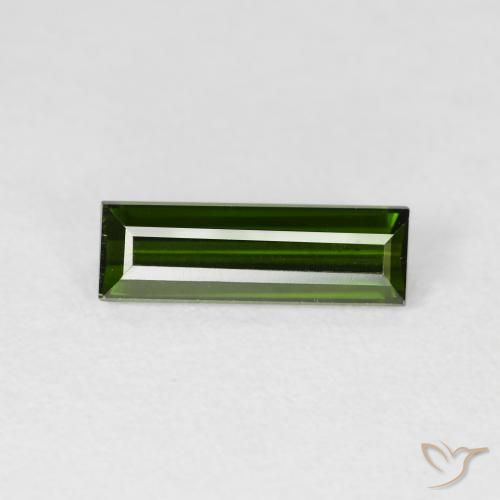 Tourmaline Forêt verte naturelle Baquette, 1.28 ct, VVS-VS