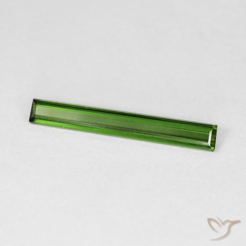 Tourmaline Vert foncé naturelle Baquette, 0.81 ct, VVS-VS