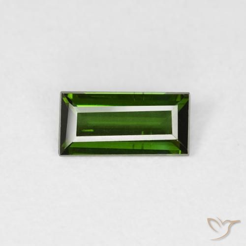 0.58ct Naturel Forêt verte Tourmaline, Baquette, VVS-VS