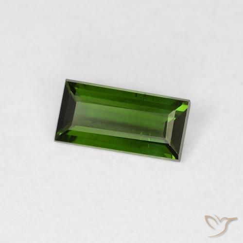 Tourmaline Forêt verte naturelle Baquette, 0.58 ct, VVS-VS