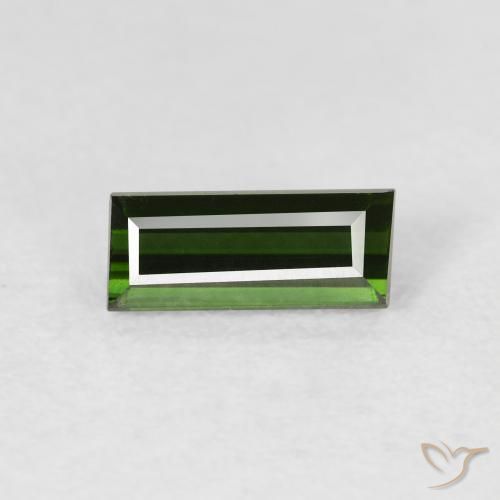 0.87ct Naturel Vert terreux Tourmaline, Baquette, VVS