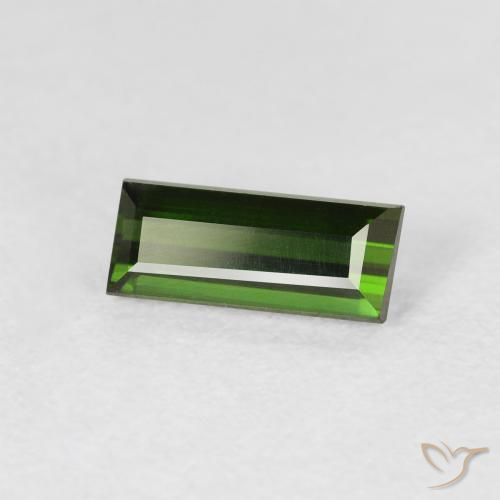 Tourmaline Vert terreux naturelle Baquette, 0.87 ct, VVS