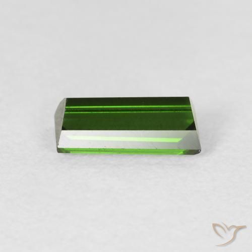 Tourmaline Vert terreux naturelle Baquette, 0.87 ct, VVS