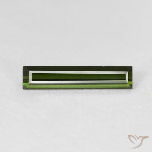 Tourmaline Vert jaunâtre naturelle Baquette, 0.94 ct, VVS