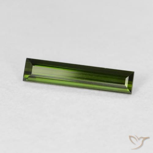 Tourmaline Vert jaunâtre naturelle Baquette, 0.94 ct, VVS