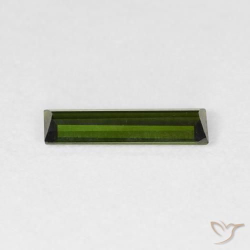 Tourmaline Vert terreux naturelle Baquette, 0.83 ct, VVS