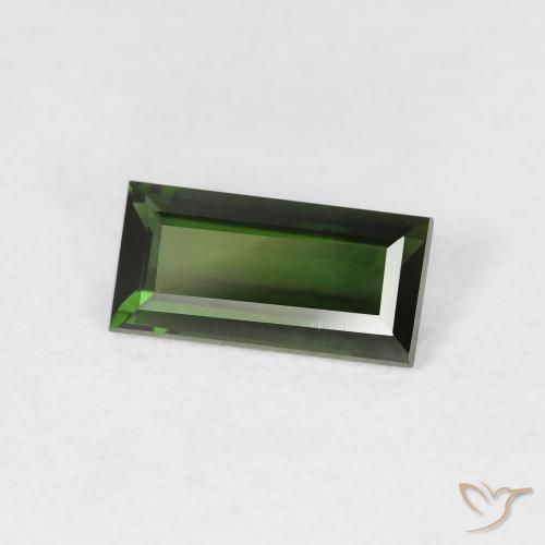 Tourmaline Vert foncé naturelle Baquette, 1.06 ct, VVS