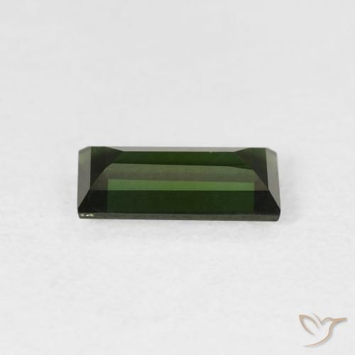 Tourmaline Vert foncé naturelle Baquette, 1.06 ct, VVS