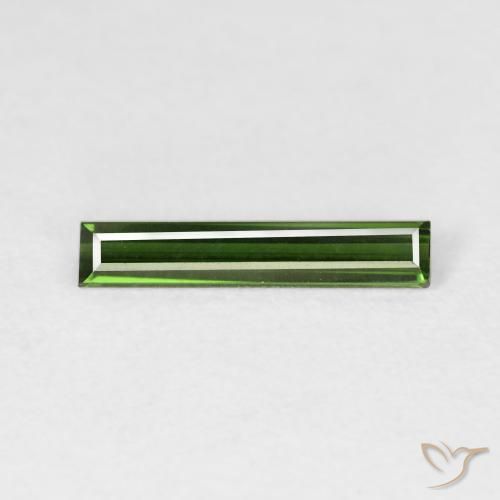 Tourmaline Vert foncé naturelle Baquette, 0.72 ct, VVS