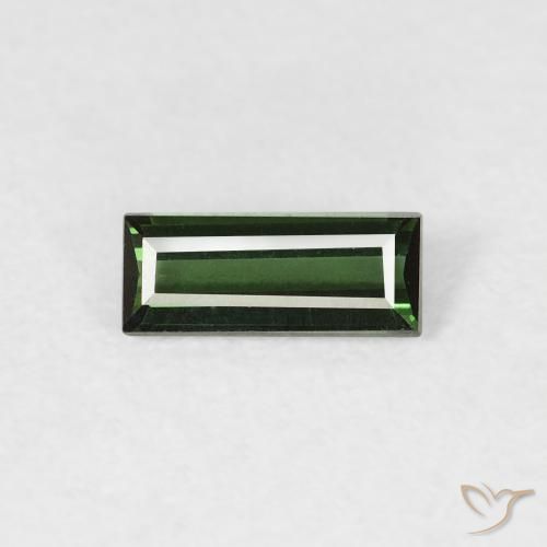 0.35ct Naturel Vert foncé Tourmaline, Baquette, VVS