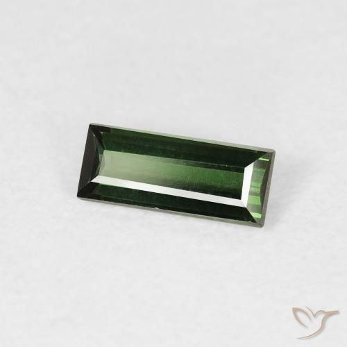 Tourmaline Vert foncé naturelle Baquette, 0.35 ct, VVS