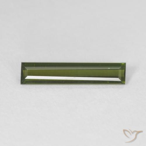 0.95ct Naturel Vert terreux Tourmaline, Baquette, VVS