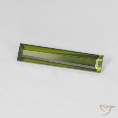 Tourmaline Vert terreux naturelle Baquette, 0.95 ct, VVS