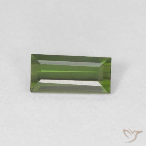 Tourmaline Vert foncé naturelle Baquette, 0.52 ct, VVS