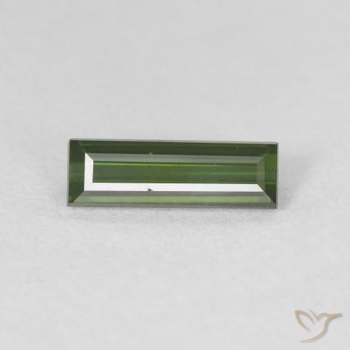 0.72ct Naturel Vert foncé Tourmaline, Baquette, VVS