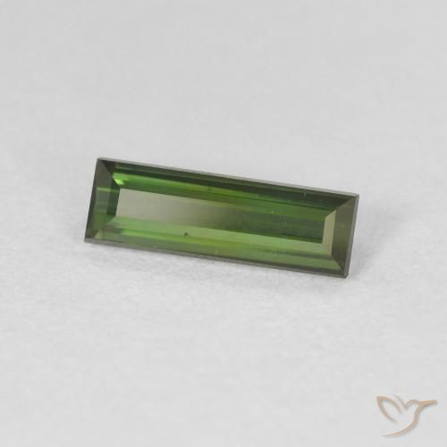 Tourmaline Vert foncé naturelle Baquette, 0.72 ct, VVS