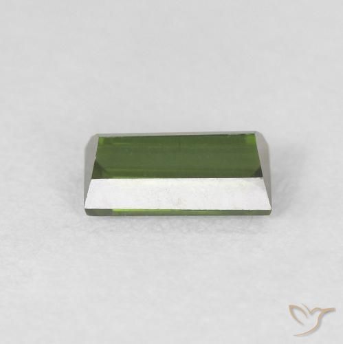 Tourmaline Vert foncé naturelle Baquette, 0.47 ct, VVS
