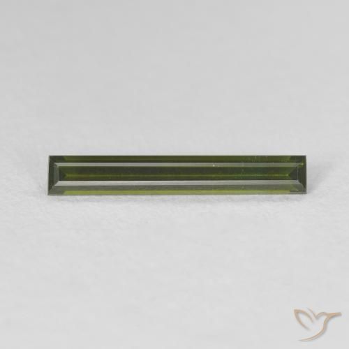 0.62ct Naturel Vert terreux Tourmaline, Baquette, VVS