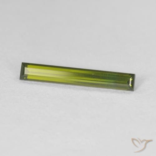 Tourmaline Vert terreux naturelle Baquette, 0.62 ct, VVS