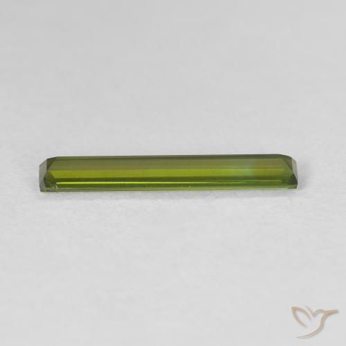 Tourmaline Vert terreux naturelle Baquette, 0.62 ct, VVS