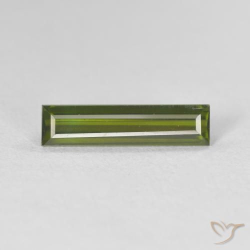 1.00ct Naturel Vert terreux Tourmaline, Baquette, VVS