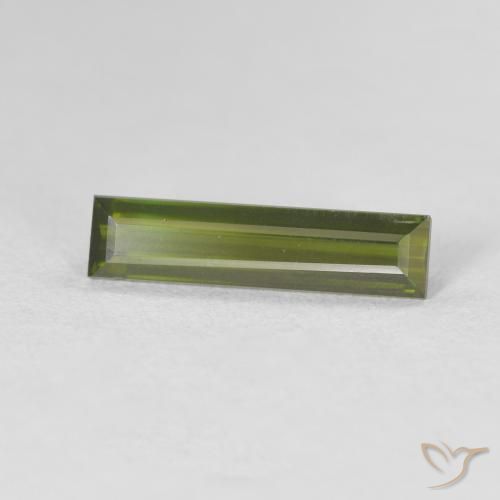 Tourmaline Vert terreux naturelle Baquette, 1.00 ct, VVS